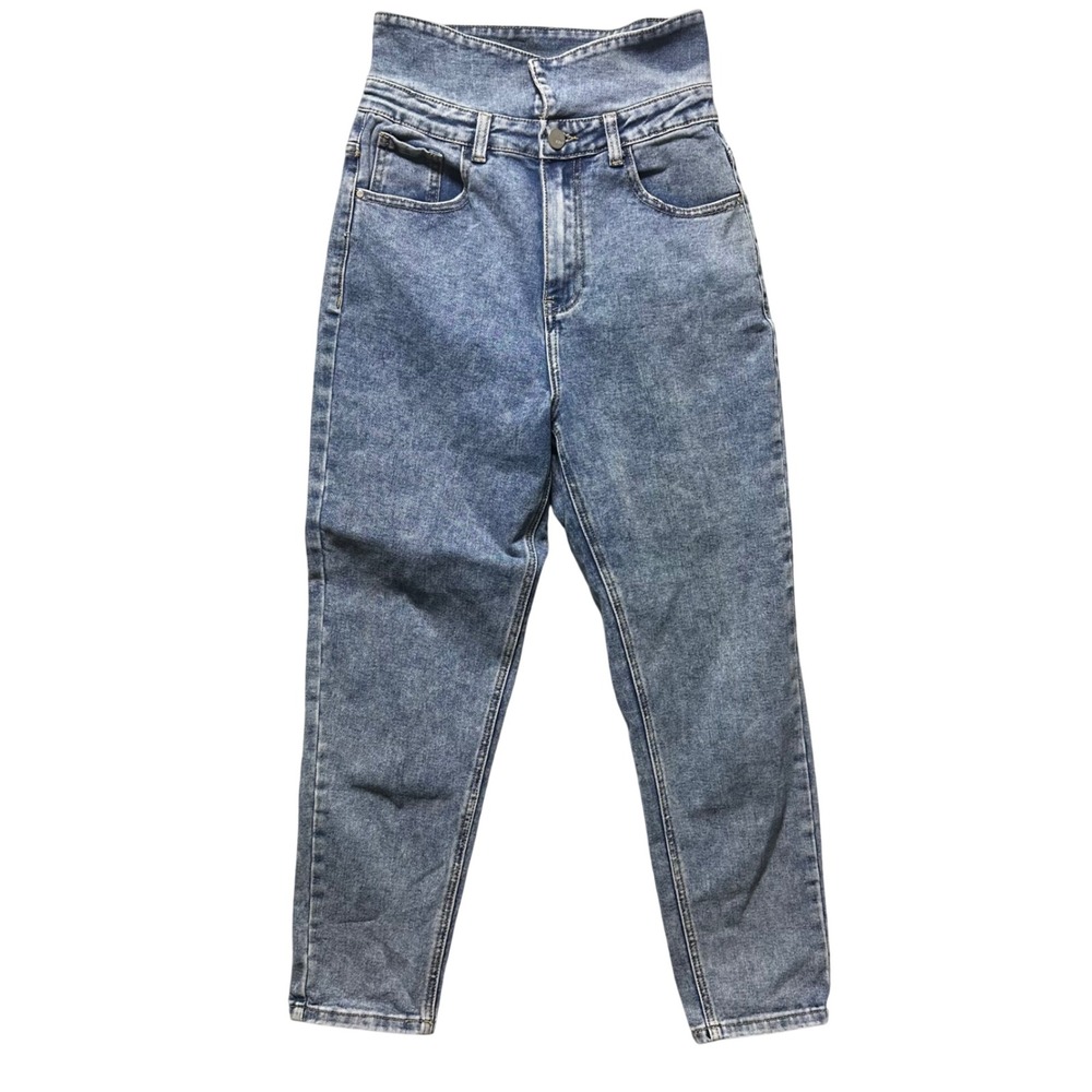 REDIAL Premium Denim Womens Acid Wash High Waisted Jeans Size 36‎ 90's Barrel